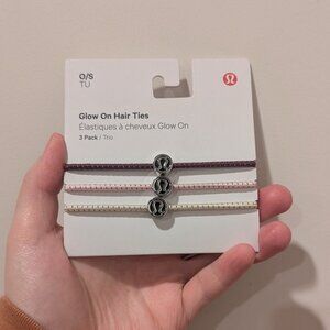 Lululemon Glow On Hair Ties Pack of 3